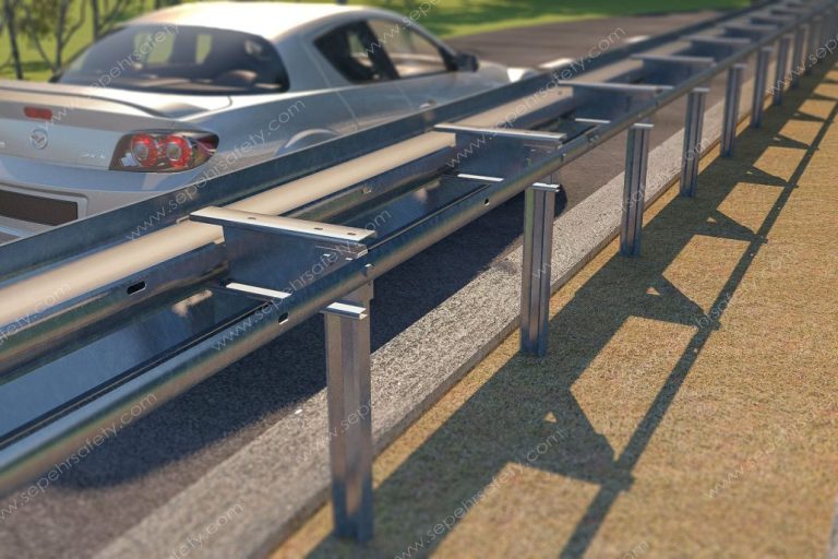HSSA 1.33 guardrail system installed beside a road