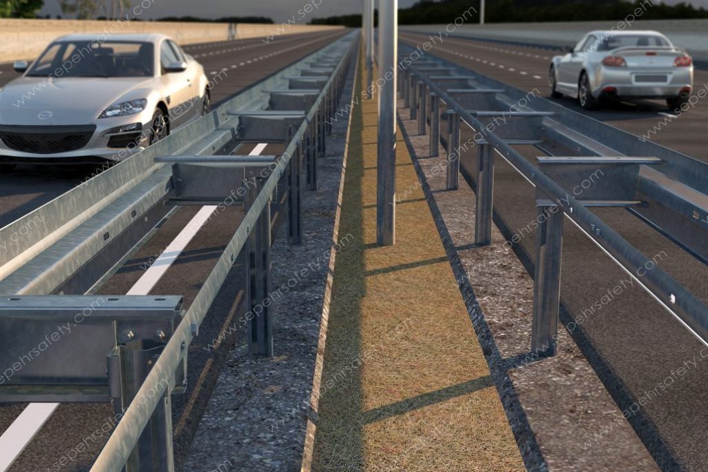 HSSA 2.00 TF guardrail system installed beside a road