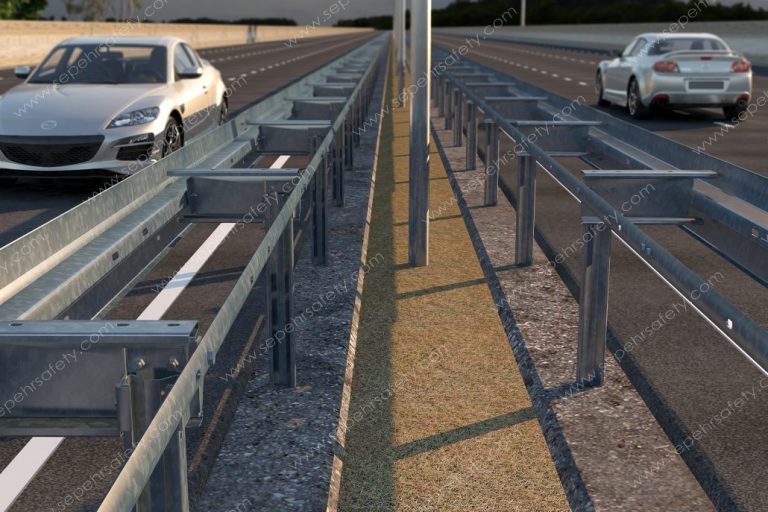 HSSA 2.00 TF guardrail system installed beside a road