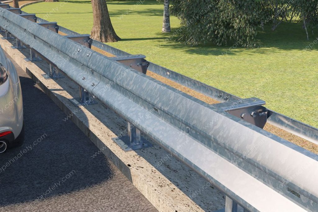 HSSA-P 1.33 guardrail system installed beside a road