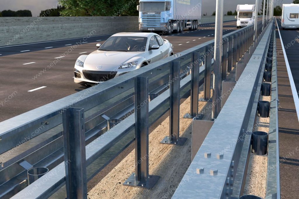 PSSA D-P S1.2-320 guardrail system installed beside a road