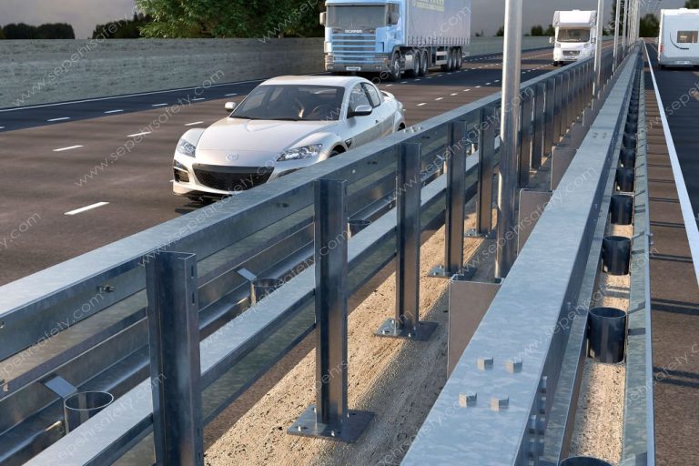 PSSA D-P S1.2-320 guardrail system installed beside a road