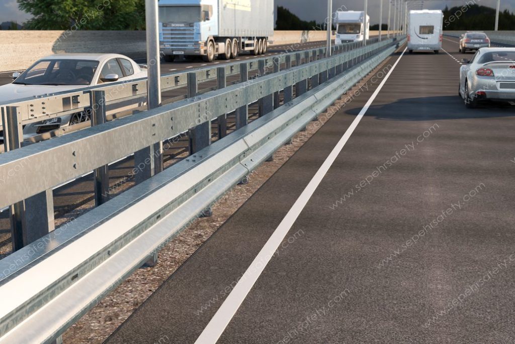 PSSA TF guardrail system installed beside a road