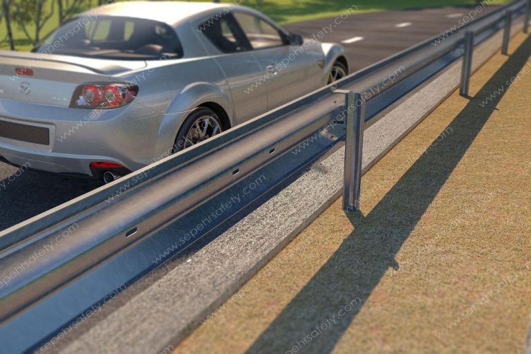 SSA 4.00 guardrail system installed beside a road